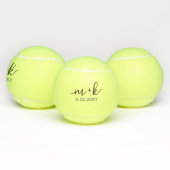 Gepersonaliseerd Elegant modern huwelijksmonogram Tennisballen (Multi)