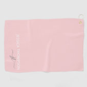 Gepersonaliseerd Elegant modern monogram Naam Blus Golfhanddoek (Horizontaal)
