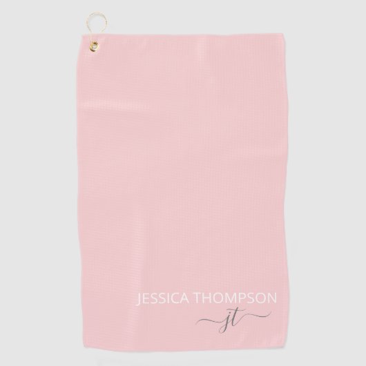 Gepersonaliseerd Elegant modern monogram Naam Blus Golfhanddoek (Voorkant)