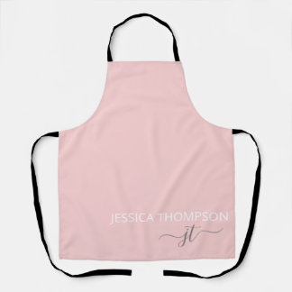 Gepersonaliseerd Elegant modern monogram Naam Blus Schort