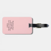 Gepersonaliseerd Elegant Monogram Blush Roze Bagagelabel (Achterkant horizontaal)
