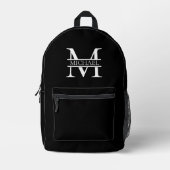Gepersonaliseerd Elegant Monogram en Naam Bedrukte Rugzak (Voorkant)