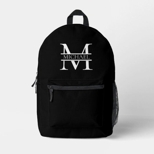 Gepersonaliseerd Elegant Monogram en Naam Bedrukte Rugzak (Voorkant)