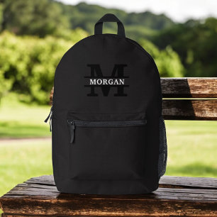 Gepersonaliseerd Elegant Monogram en Naam Bedrukte Rugzak