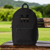 Gepersonaliseerd Elegant Monogram en Naam Bedrukte Rugzak