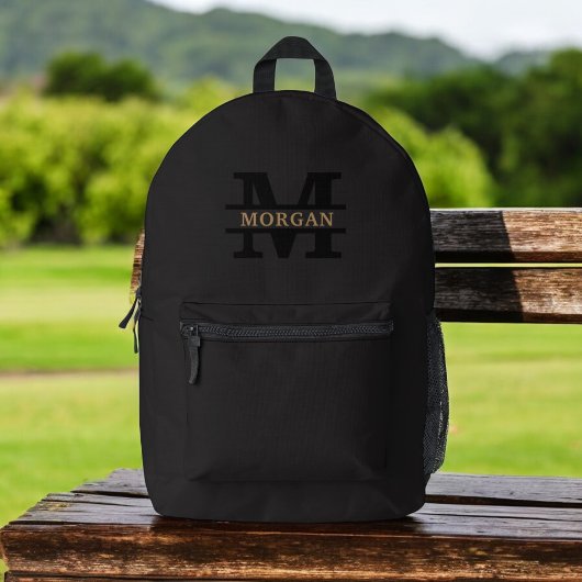 Gepersonaliseerd Elegant Monogram en Naam Bedrukte Rugzak