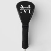 Gepersonaliseerd Elegant Monogram en Naam Golfheadcover (Voorkant)