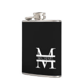 Gepersonaliseerd Elegant Monogram en Naam Heupfles (Links)
