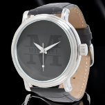 Gepersonaliseerd Elegant Monogram en Naam Horloge<br><div class="desc">Voeg een vleugje elegantie toe aan uw dagelijkse benodigdheden met dit gepersonaliseerde monogram en naamproduct. Met een verfijnd ontwerp en aanpasbare details combineert het sophisticatie en functionaliteit. Of het nu voor persoonlijk gebruik of als een doordacht geschenk is, dit item toont een stijlvol monogram en uw gekozen naam, waardoor het...</div>