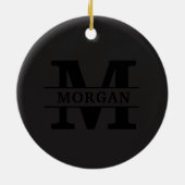 Gepersonaliseerd Elegant Monogram en Naam Keramisch Ornament (Achterkant)