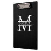Gepersonaliseerd Elegant Monogram en Naam Klembord (Links)