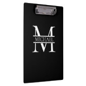 Gepersonaliseerd Elegant Monogram en Naam Klembord (Rechts)