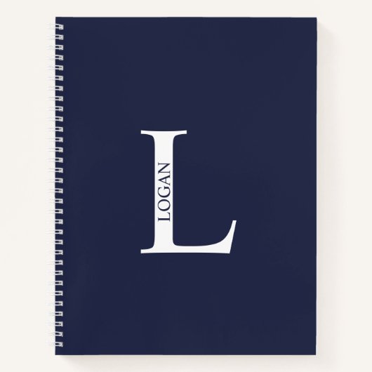 Gepersonaliseerd Elegant Monogram en Naam Notitieb Notitieboek (Voorkant)