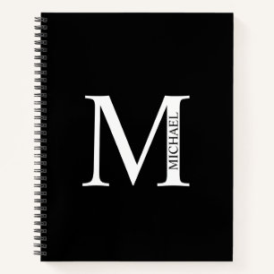 Gepersonaliseerd Elegant Monogram en Naam Notitieb Notitieboek