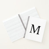 Gepersonaliseerd Elegant Monogram en Naam Notitieb Notitieboek (Binnen)