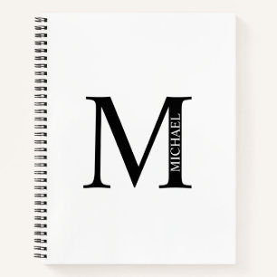 Gepersonaliseerd Elegant Monogram en Naam Notitieb Notitieboek