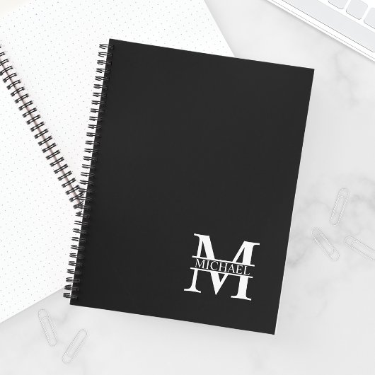 Gepersonaliseerd Elegant Monogram en Naam Notitieboek