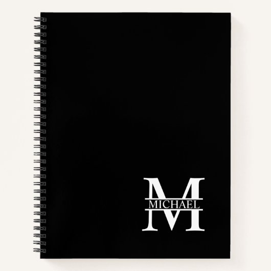 Gepersonaliseerd Elegant Monogram en Naam Notitieboek (Voorkant)