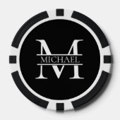 Gepersonaliseerd Elegant Monogram en Naam Poker Chips (Voorkant)