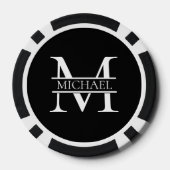 Gepersonaliseerd Elegant Monogram en Naam Poker Chips (Achterkant)