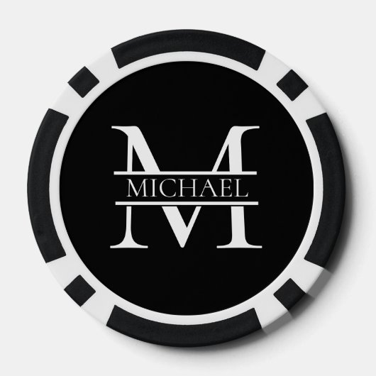 Gepersonaliseerd Elegant Monogram en Naam Poker Chips (Achterkant)