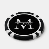 Gepersonaliseerd Elegant Monogram en Naam Poker Chips (Enkel)