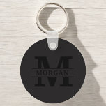 Gepersonaliseerd Elegant Monogram en Naam Sleutelhanger<br><div class="desc">Voeg een vleugje elegantie toe aan uw dagelijkse benodigdheden met dit gepersonaliseerde monogram en naamproduct. Met een verfijnd ontwerp en aanpasbare details combineert het sophisticatie en functionaliteit. Of het nu voor persoonlijk gebruik of als een doordacht geschenk is, dit item toont een stijlvol monogram en uw gekozen naam, waardoor het...</div>