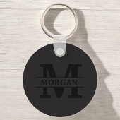 Gepersonaliseerd Elegant Monogram en Naam Sleutelhanger