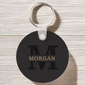 Gepersonaliseerd Elegant Monogram en Naam Sleutelhanger