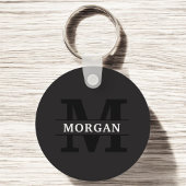Gepersonaliseerd Elegant Monogram en Naam Sleutelhanger