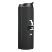Gepersonaliseerd Elegant Monogram en Naam Thermosbeker (Gedraaid links)