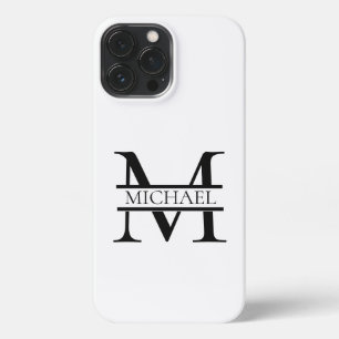Gepersonaliseerd Elegant Monogram en Naam Wit iPhone 13 Pro Max Hoesje