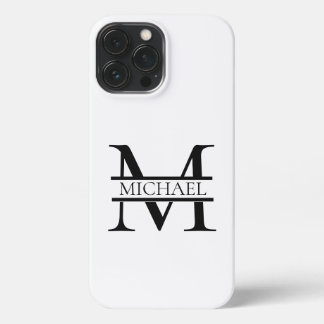 Gepersonaliseerd Elegant Monogram en Naam Wit iPhone 13 Pro Max Hoesje