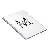 Gepersonaliseerd Elegant Monogram en Naam Wit Notitieboek (Rechterzijde)
