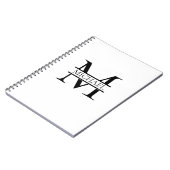 Gepersonaliseerd Elegant Monogram en Naam Wit Notitieboek (Linkerzijde)