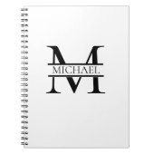 Gepersonaliseerd Elegant Monogram en Naam Wit Notitieboek (Voorkant)