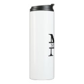 Gepersonaliseerd Elegant Monogram en Naam Wit Thermosbeker (Gedraaid links)