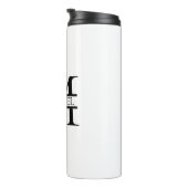 Gepersonaliseerd Elegant Monogram en Naam Wit Thermosbeker (Geroteerd rechts)