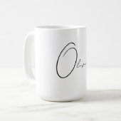 Gepersonaliseerd Elegant Monogram Koffiemok (Voorkant links)