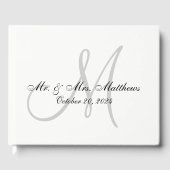 Gepersonaliseerd Elegant Monogram met Fotobruiloft Gastenboek (Voorkant)