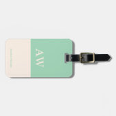 Gepersonaliseerd elegant monogram Mint Bagagelabel (Voorkant horizontaal)