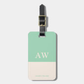Gepersonaliseerd elegant monogram Mint Bagagelabel (Voorkant verticaal)
