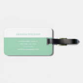Gepersonaliseerd elegant monogram Mint Bagagelabel (Achterkant horizontaal)