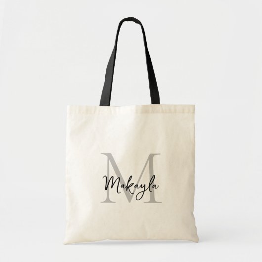 Gepersonaliseerd Elegant Monogram Tote Bag (Voorkant)