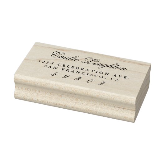 Gepersonaliseerd Elegant Naam Script Retouradres Rubberstempel (Stempel)