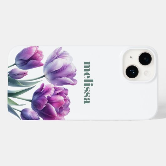 Gepersonaliseerd Elegant paarse Monogram Case-Mate iPhone Case (Achterkant (horizontaal))