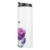 Gepersonaliseerd Elegant paarse Monogram Thermosbeker (Geroteerd rechts)