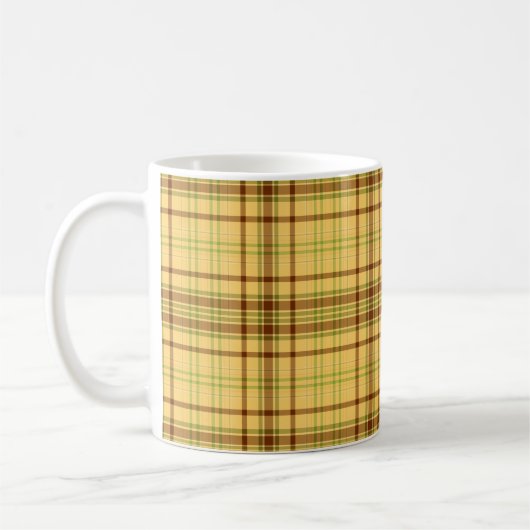 Gepersonaliseerd Elegant Pset Pattern Yellow Koffiemok (Links)
