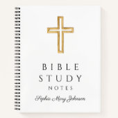 Gepersonaliseerd Elegant Religieuze Kruis Notitieboek (Voorkant)