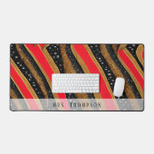 Gepersonaliseerd Elegant Rood en Zwart Bureaumat (Keyboard & Muis)
